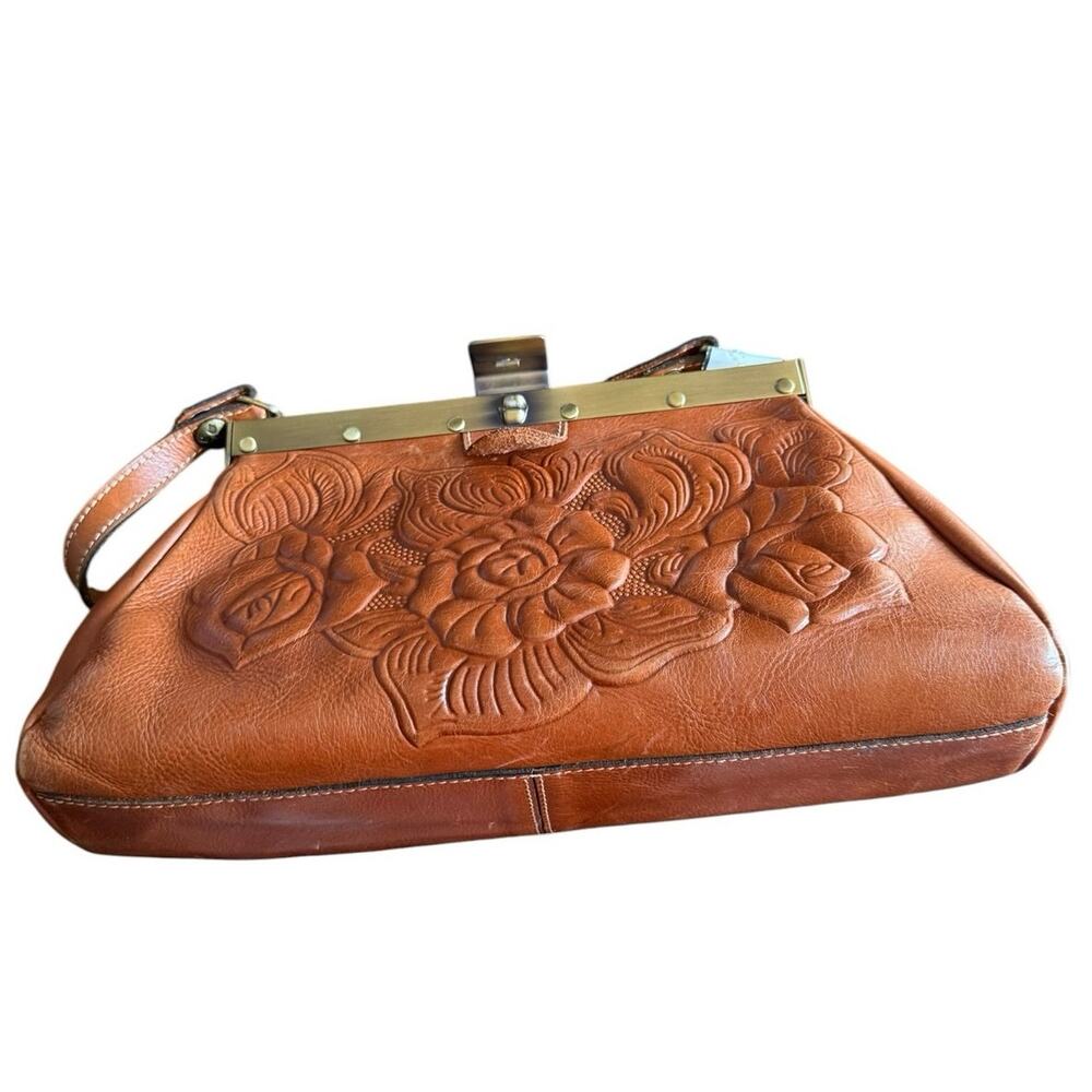 Patricia Nash Tooled Leather Frame Satchel – Floral Embossed - Picture 10 of 10